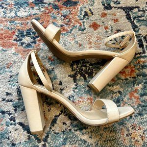 Lulu's Beige Block Heels